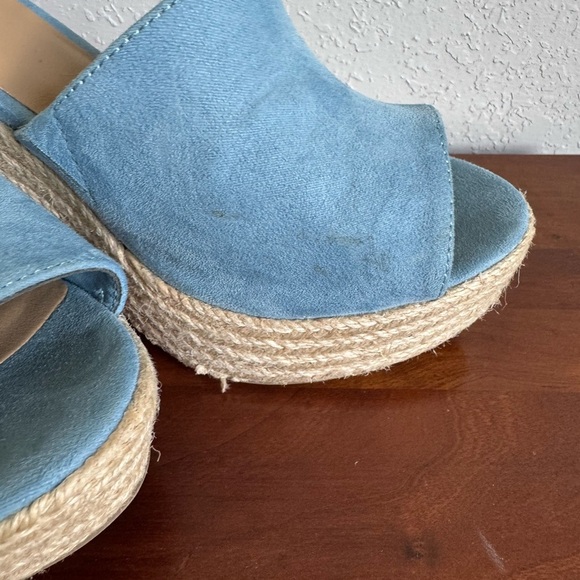 Sun + Stone Light Blue SS Fey Espadrille Strappy Chunky Heel Womens 9.5 Coquette - Picture 2 of 8